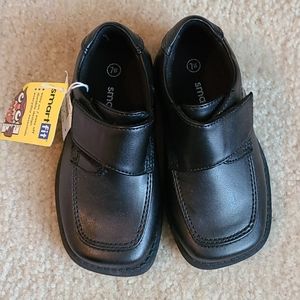 NWT Toddler Boys Black Dress Shoes 7W